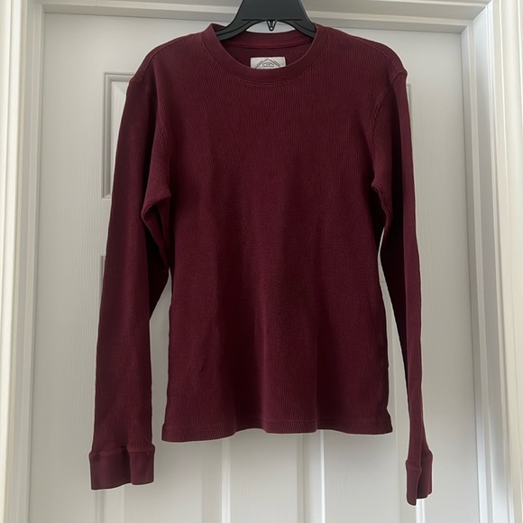 St. John's Bay Men's Long Sleeve Rugby Shirt, Size XL cotton red type Vintage Second Hand